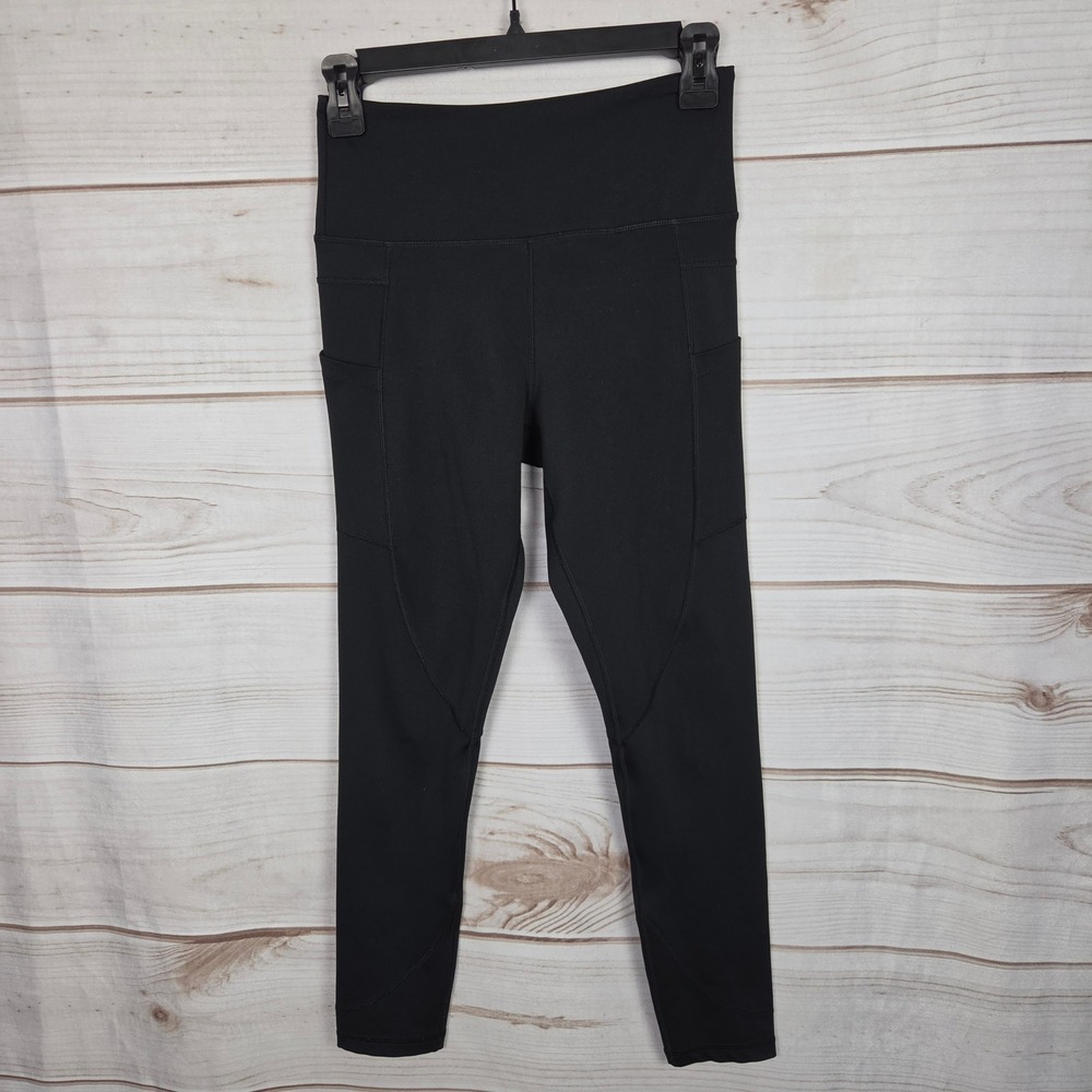 Zyia Active Leggings Women 4 Black High Rise Pocket Athletic Yoga Gym